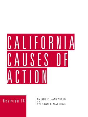 cover image of California Causes of Action